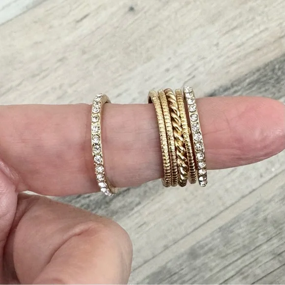 Gold Stackable Rings - Picture 2 of 5